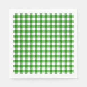 Cocktail Paper Napkins-Green Plaid Napkin