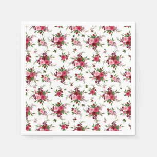 Cocktail Paper Napkins-Pink & Red  Roses Napkin
