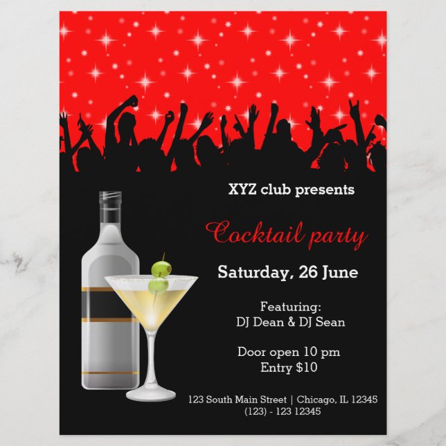 Cocktail party * choose background colour flyer (Front)