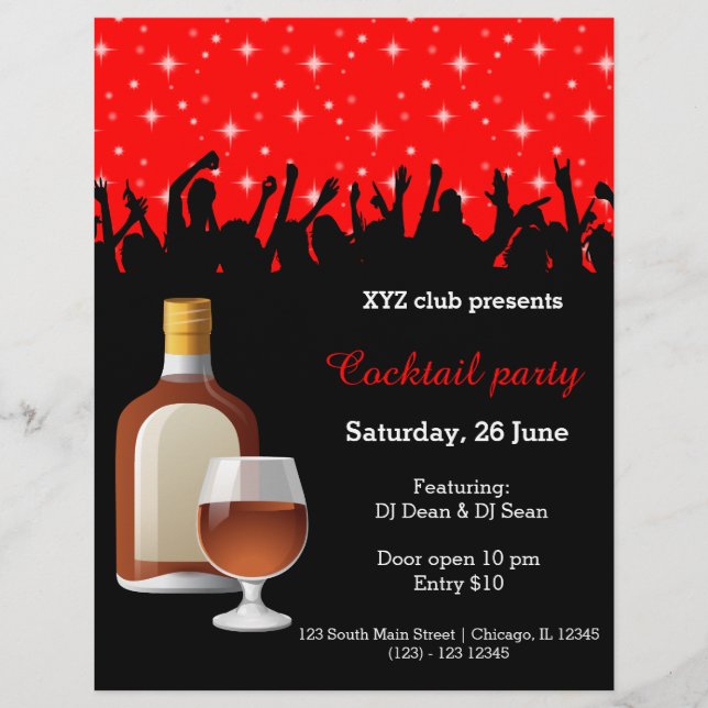 Cocktail party * choose background colour flyer (Front)
