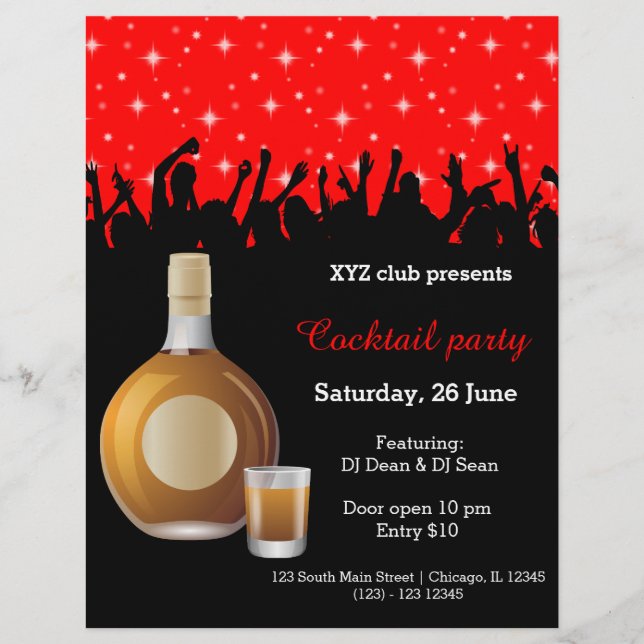 Cocktail party * choose background colour flyer (Front)