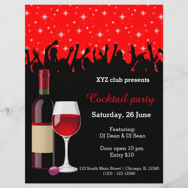Cocktail party * choose background colour flyer (Front)