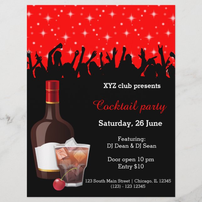 Cocktail party * choose background colour flyer (Front)