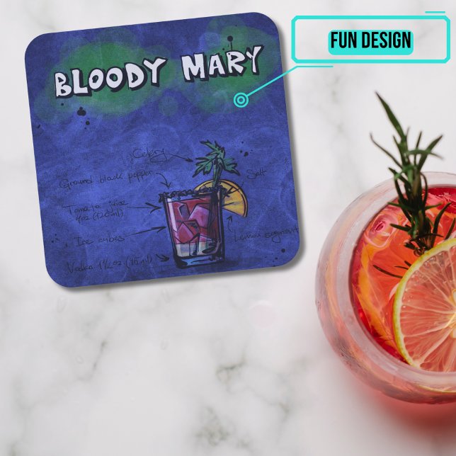 Cocktail Party Coaster Collection - Bloody Mary (Please enjoy our design and see the others in the collection.)