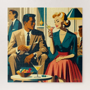 Cocktail Party Couples Shared Attraction Jigsaw Puzzle