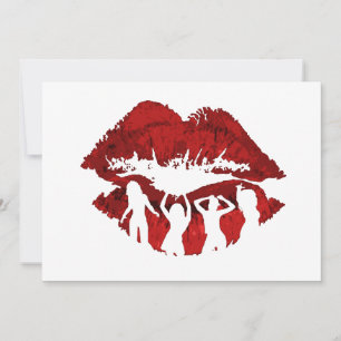 Cocktail party dancing lips invitation