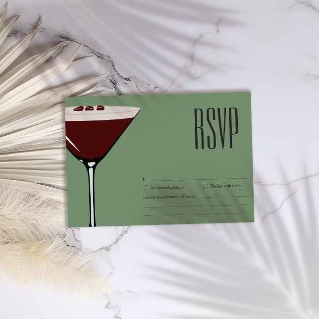 Cocktail Party Espresso Martini RSVP Card (Creator Uploaded)