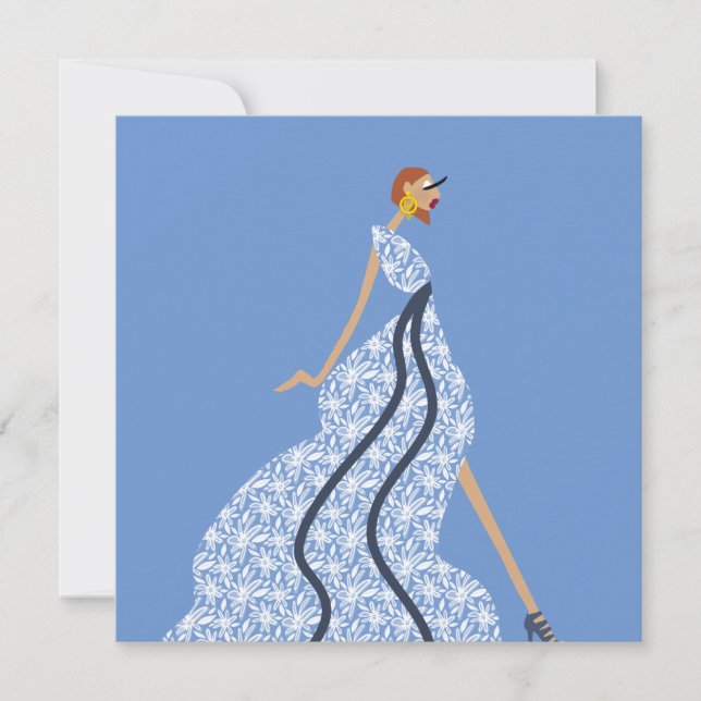 Cocktail Party Fashion Illustration Card (Front)