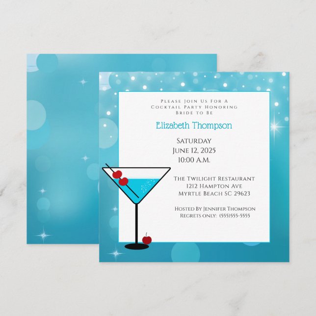Cocktail  Party For Bride Invitation (Front/Back)