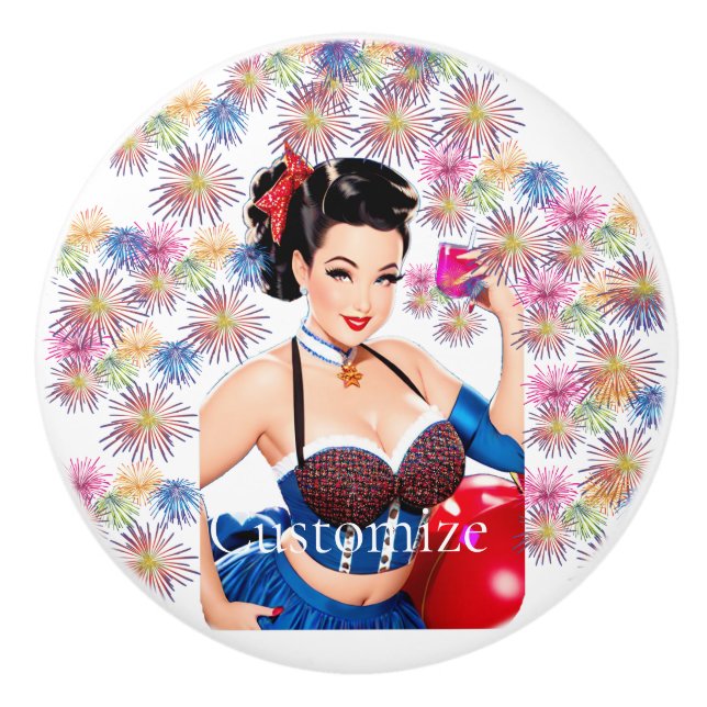 Cocktail Party Girl Thunder_Cove Ceramic Knob (Front)