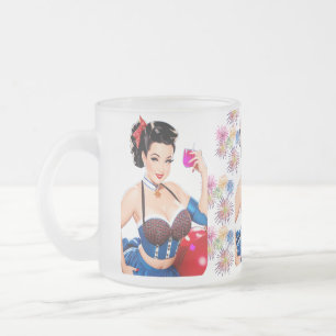Cocktail Party Girl Thunder_Cove Frosted Glass Coffee Mug