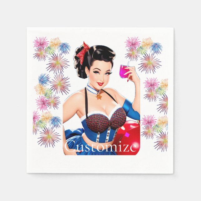 Cocktail Party Girl Thunder_Cove Napkin (Front)