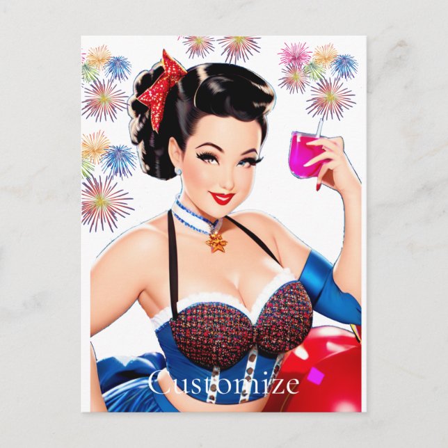 Cocktail Party Girl Thunder_Cove Postcard (Front)