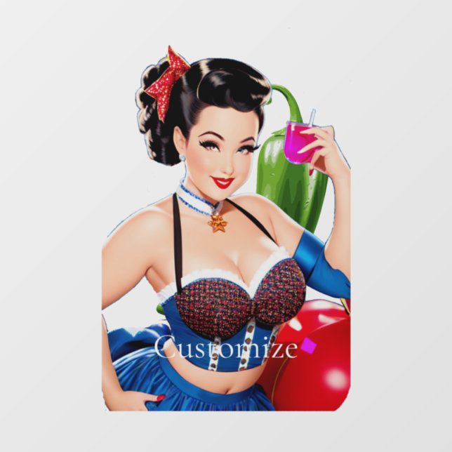 Cocktail Party Girl Thunder_Cove Window Cling (Sheet)