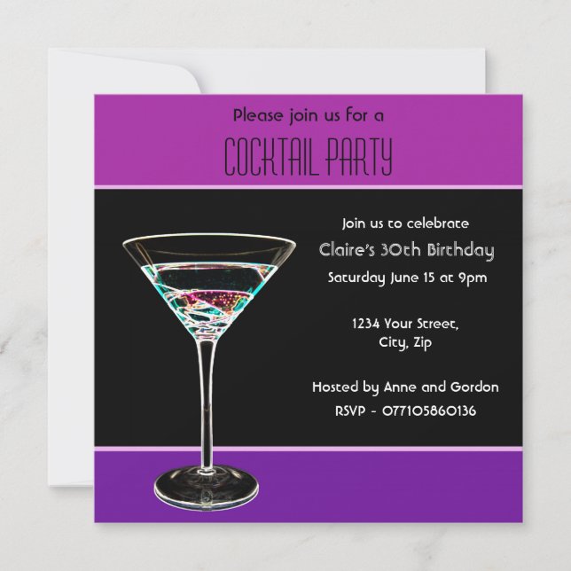 Cocktail Party Invitation (Front)