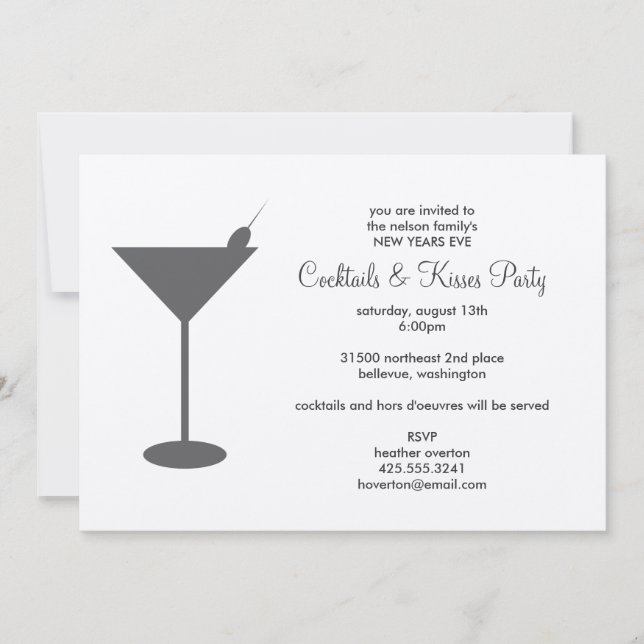 Cocktail Party Invitation (Front)