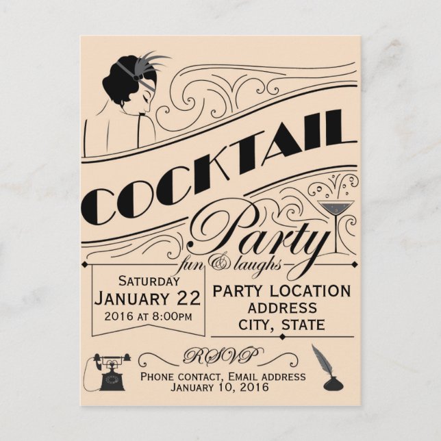 Cocktail party invitation (Front)