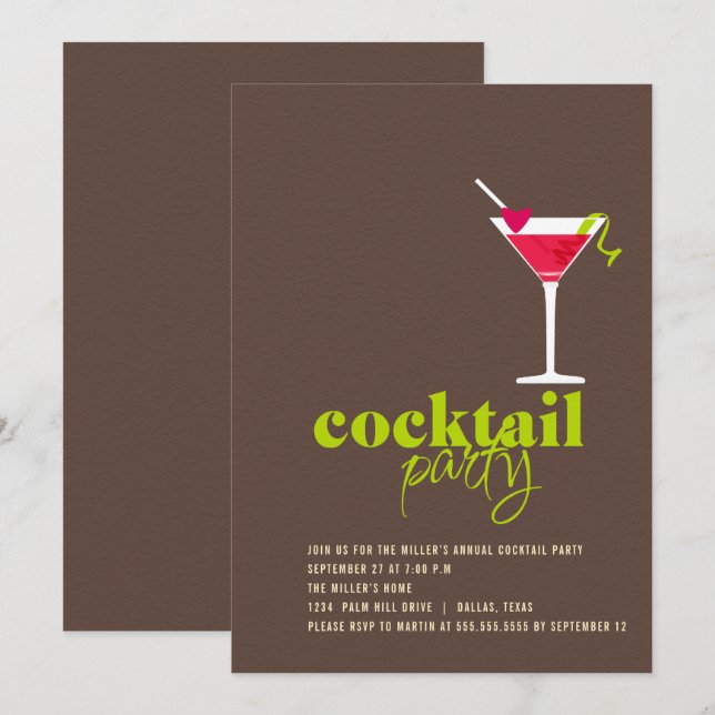 Cocktail Party Invitation (Front/Back)