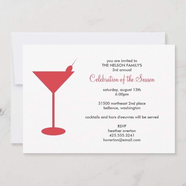 Cocktail Party Invitation (Front)