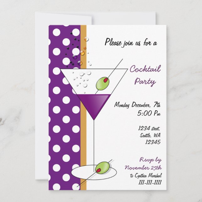 Cocktail party Invitation (Front)