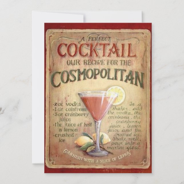 Cocktail Party  Invitation cosmopolitan (Front)