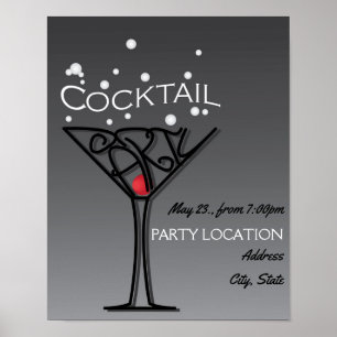 Cocktail party invitation design poster