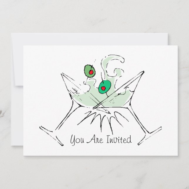 Cocktail Party Invitation Festive Minimalist Look (Front)
