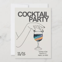 Cocktail Party Invitation Personalised Invite