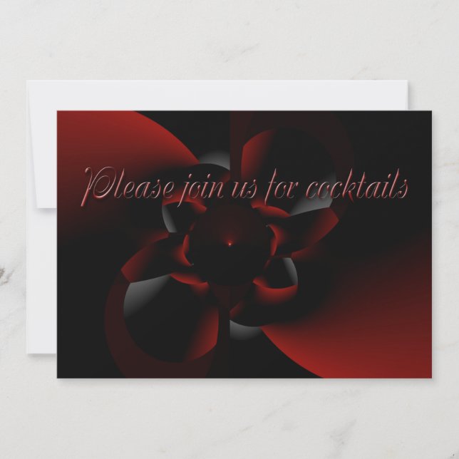 Cocktail Party Invitation - Red and Black Modern (Front)