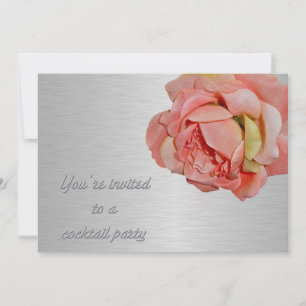 Cocktail Party Invitation Rose & Chrome