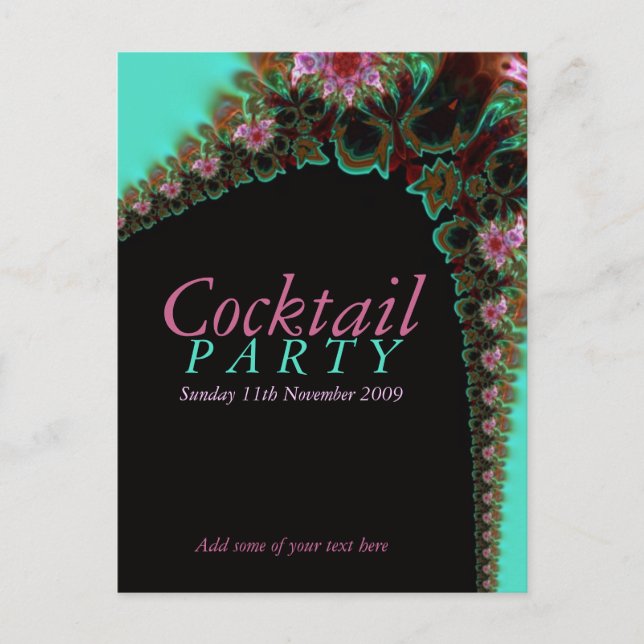 Cocktail Party Invitation template Postcard (Front)