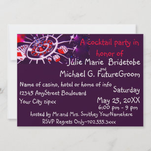 Cocktail Party Invitations Casino Gambling Theme