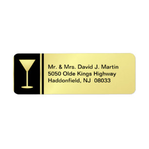 Cocktail Party Labels - Gold & Black - Small