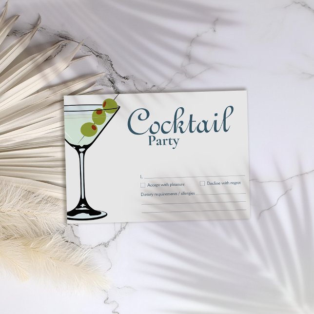 Cocktail party Martini RSVP Card (Creator Uploaded)