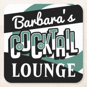 COCKTAIL PARTY Mid Century Modern Bar Square Paper Square Paper Coaster