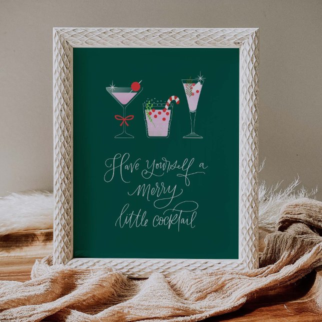 Cocktail Party Sign Christmas Holiday Bar Poster (Creator Uploaded)