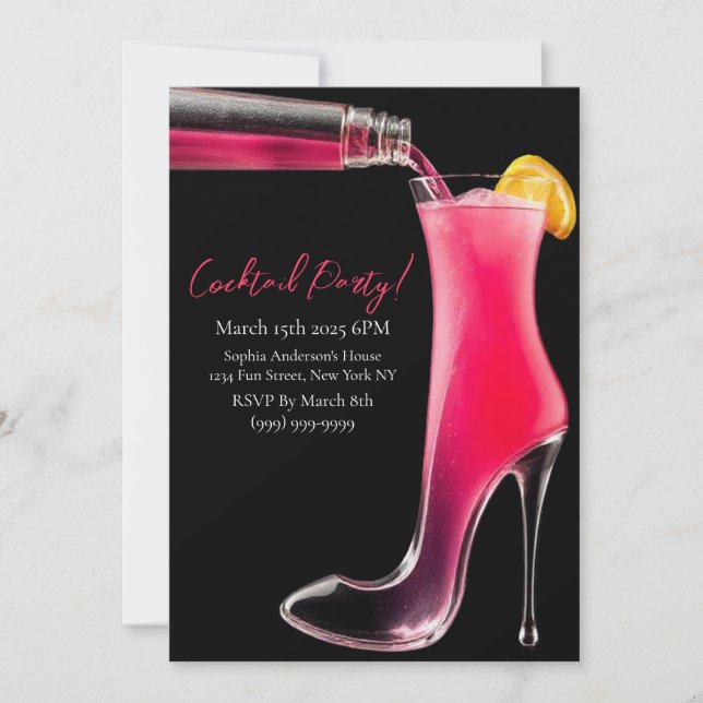 Cocktail Party-Stiletto and Cocktails Invitation (Front)