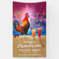 Cocktail Party Tropical Rooster Funny Birthday