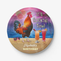 Cocktail Party Tropical Rooster Funny Birthday