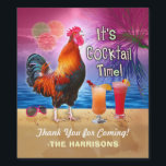 Cocktail Party Tropical Rooster Funny Birthday Wine Label<br><div class="desc">Celebrate your summer birthday or other occasion with this unique, humourous cocktail party design. This funny design is perfect for any tropical adult party, whether it be a day at the pool, the beach, a fun summer bachelorette party - or even a trip to the chicken coop. After all, it's...</div>