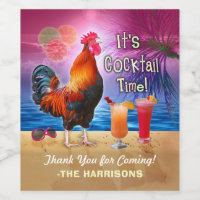 Cocktail Party Tropical Rooster Funny Birthday