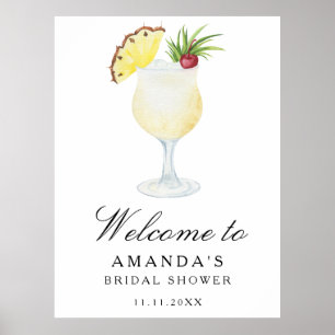 Cocktail pineapple - bridal shower welcome sign