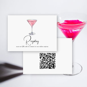 Cocktail QR Code Bridal Shower Registry Enclosure Card