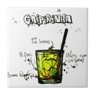 Cocktail Recipe Caipirinia Tile