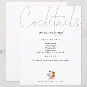 Cocktail Recipe for Binder Page Future Mrs