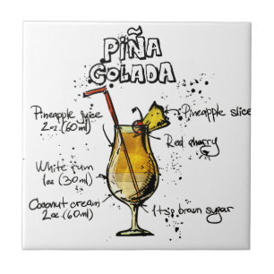 Cocktail Recipe Pina Colada Tile