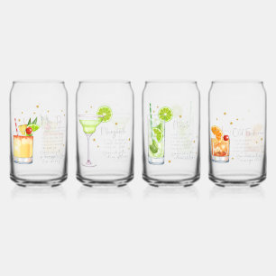 Cocktail Recipe Set 2 Can Glass