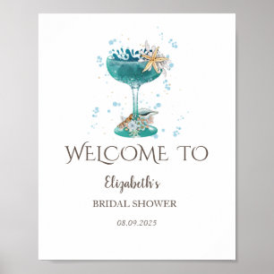 Cocktail Seashells Summer Bridal Shower Poster