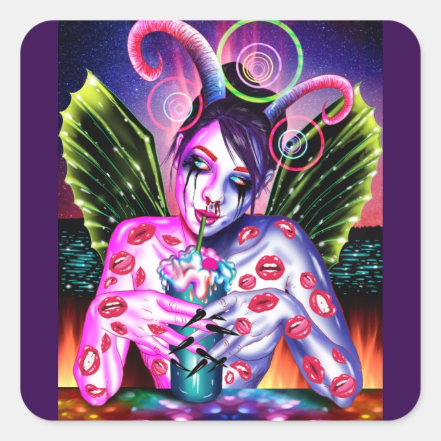 Cocktail Square Sticker (Front)