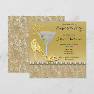 Cocktail & Stiletto Bachelorette Party Invitation